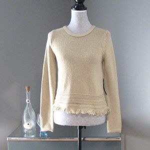 NWT Artisan Ny Tan Fringe Sweater Size XS